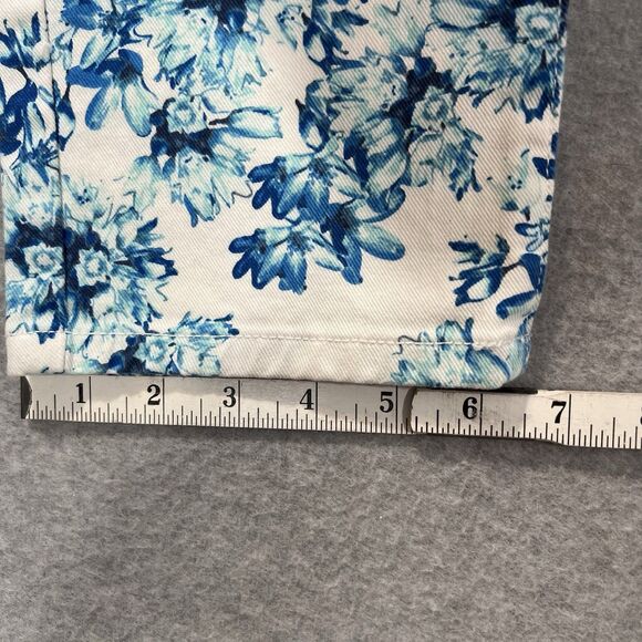 Garnet Hill Floral Jeans Blue White Size 10 (31x27) EUC coastal grandma - Picture 10 of 15